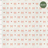 Salmon Bow and Heart Patterned Digital Printed Fabric